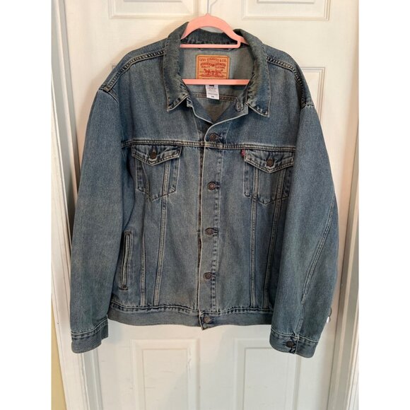 Levi's Classic Red Tab Button Down Denim Trucker Jean Jacket Men's XXL - Picture 1 of 8